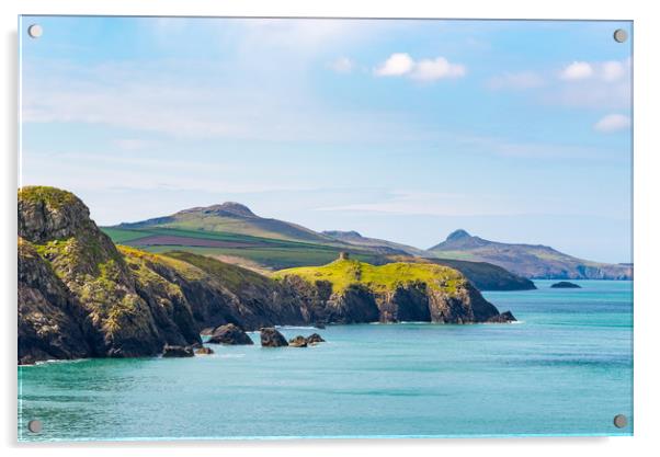 Beautiful Pembrokeshire coastline near Abereiddy Acrylic by Andrew Kearton