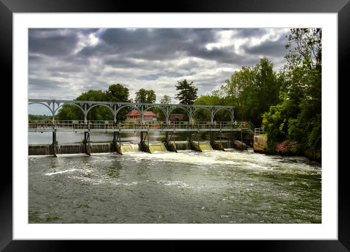 Henley 0n Thames Weir Framed Mounted Print by Dave Williams