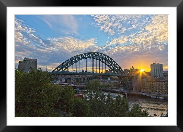 Tyne Bridge Sunset Newcastle-Gateshead Framed Mounted Print by Rob Cole