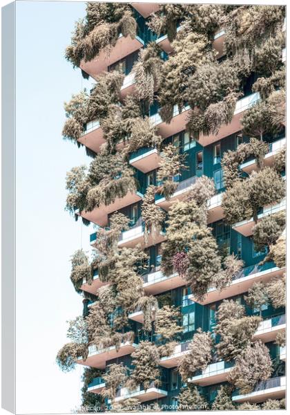 Bosco Verticale Tower In Milan, Urban Nature Italy Canvas Print by Radu Bercan