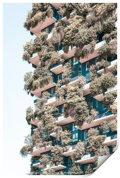 Bosco Verticale Tower In Milan, Urban Nature Italy Print by Radu Bercan