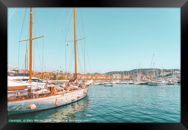 Luxurious Yachts And Boats, Cannes French Harbor Framed Print by Radu Bercan