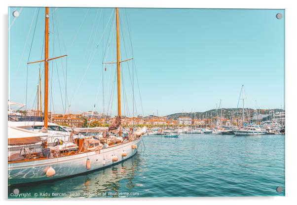 Luxurious Yachts And Boats, Cannes French Harbor Acrylic by Radu Bercan