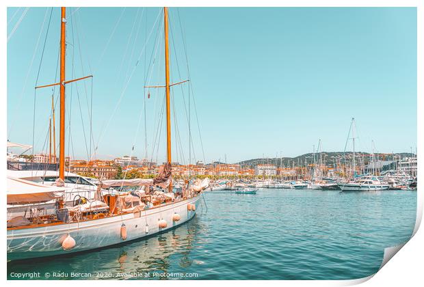Luxurious Yachts And Boats, Cannes French Harbor Print by Radu Bercan