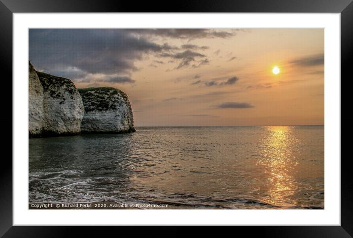 Flamborough Sunrise Framed Mounted Print by Richard Perks