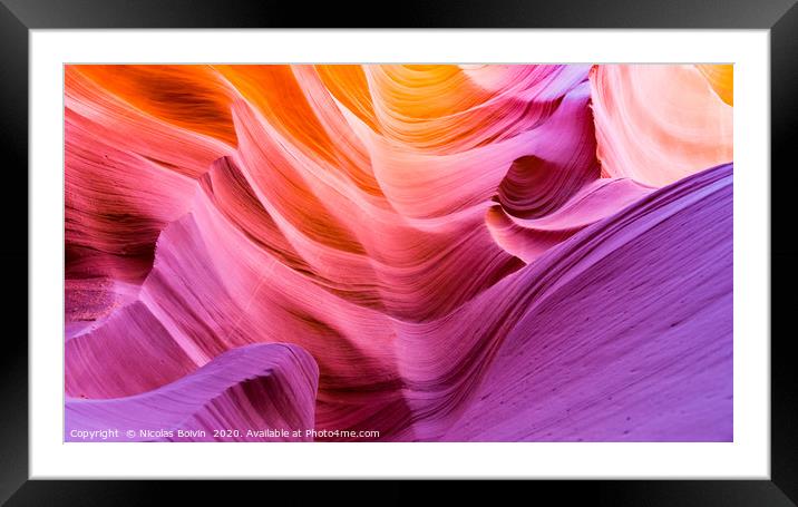 Antelope Canyon in the Navajo Reservation Framed Mounted Print by Nicolas Boivin