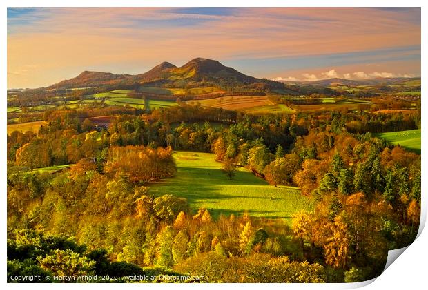 Eildon Hills from Scott's View, Scottish Borders Print by Martyn Arnold