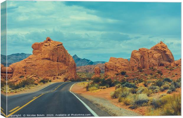 Scenic Drive, Valley of Fire State Park Canvas Print by Nicolas Boivin