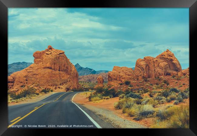 Scenic Drive, Valley of Fire State Park Framed Print by Nicolas Boivin