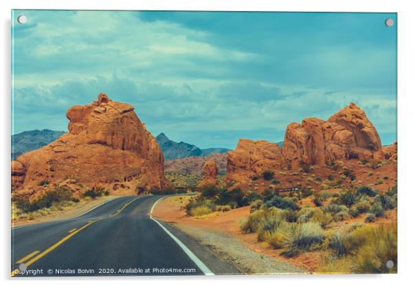 Scenic Drive, Valley of Fire State Park Acrylic by Nicolas Boivin