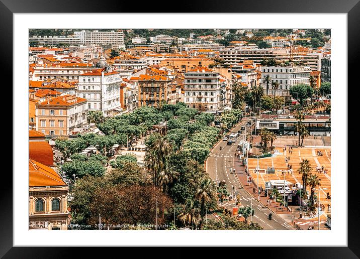 Aerial Cannes City, French Riviera Town, Cote D'Az Framed Mounted Print by Radu Bercan