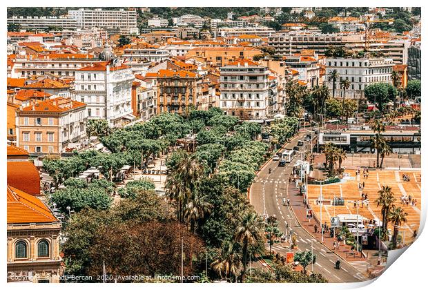 Aerial Cannes City, French Riviera Town, Cote D'Az Print by Radu Bercan
