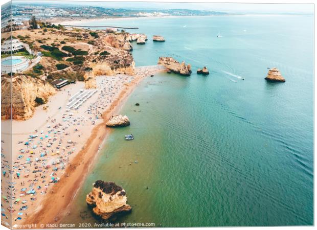 Ocean View, Aerial Beach Portugal, Lagos Algarve Canvas Print by Radu Bercan