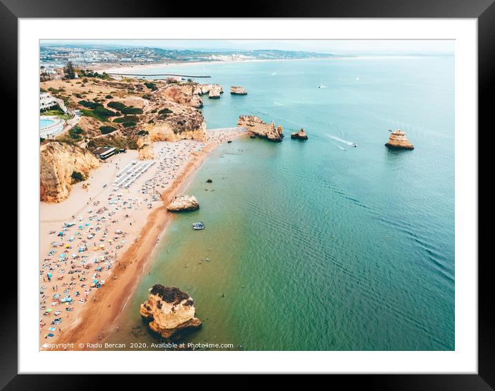 Ocean View, Aerial Beach Portugal, Lagos Algarve Framed Mounted Print by Radu Bercan