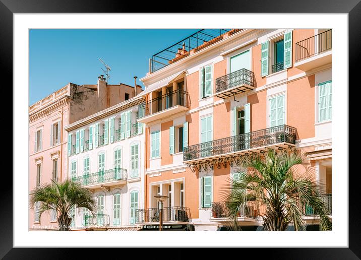 Architecture Downtown Cannes City, French Riviera Framed Mounted Print by Radu Bercan