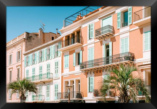 Architecture Downtown Cannes City, French Riviera Framed Print by Radu Bercan