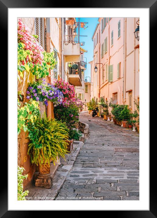 Charming Cannes City Streets, Urban Architecture Framed Mounted Print by Radu Bercan