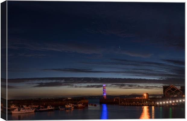 Comet NEOWISE taken from Newhaven Harbour Canvas Print by Miles Gray