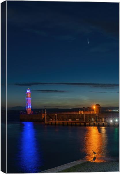 Comet NEOWISE from Newhaven Harbour Edinburgh Canvas Print by Miles Gray