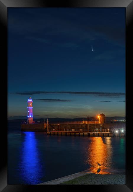 Comet NEOWISE from Newhaven Harbour Edinburgh Framed Print by Miles Gray