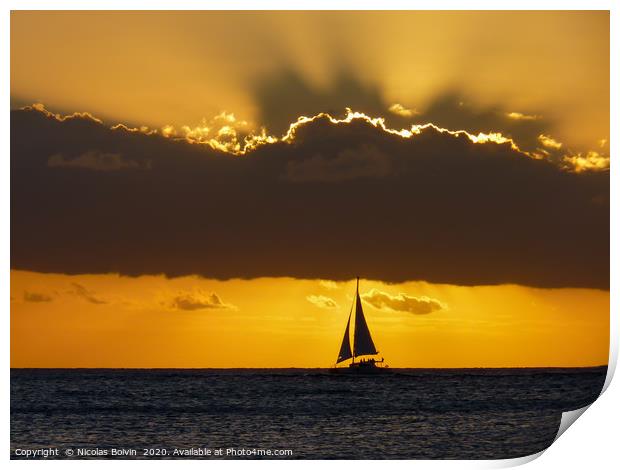 Sunset on the Indian Ocean Print by Nicolas Boivin