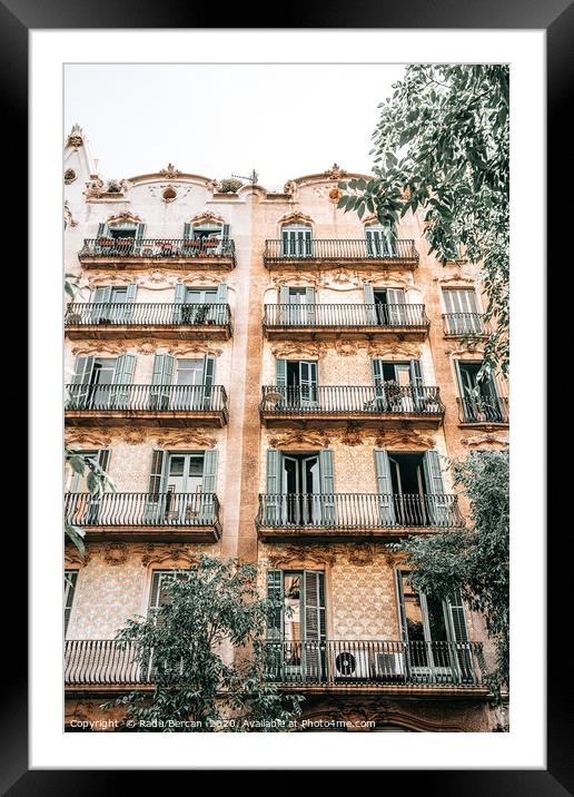 Barcelona City Architecture, Spain Building Facade Framed Mounted Print by Radu Bercan