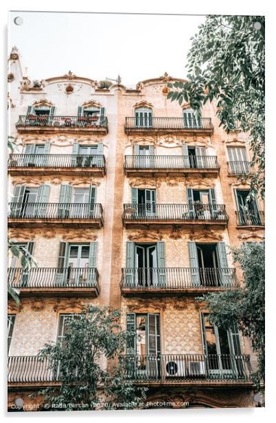 Barcelona City Architecture, Spain Building Facade Acrylic by Radu Bercan