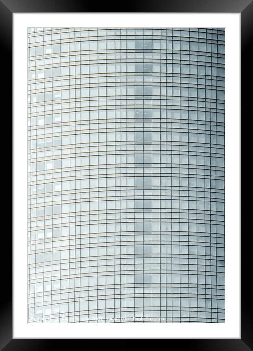 Glass Facade, City Pattern, Minimalist Abstract Framed Mounted Print by Radu Bercan