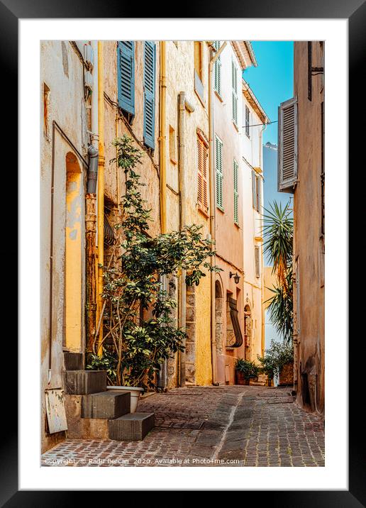 Street In Cannes, French Riviera, Cote D'Azur Framed Mounted Print by Radu Bercan