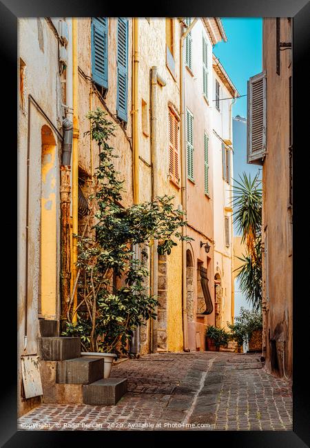 Street In Cannes, French Riviera, Cote D'Azur Framed Print by Radu Bercan