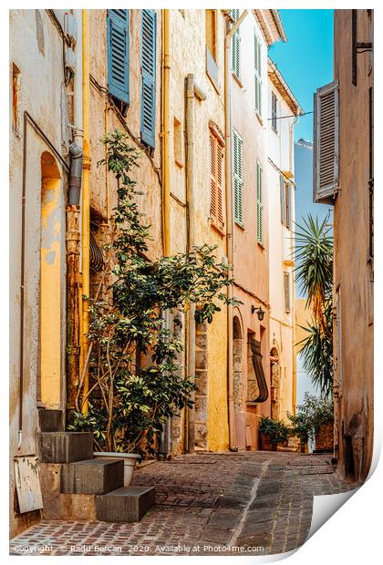 Street In Cannes, French Riviera, Cote D'Azur Print by Radu Bercan
