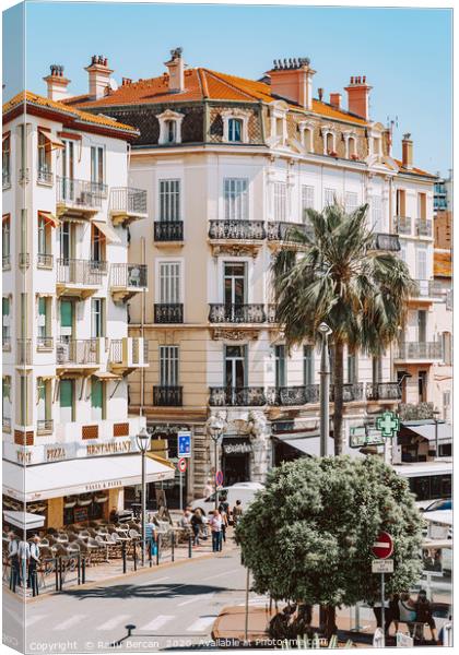 Downtown Exotic Cannes City, French Riviera Houses Canvas Print by Radu Bercan