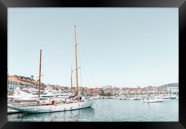 Port Of Cannes, French Riviera, Luxurious Yachts Framed Print by Radu Bercan