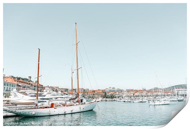 Port Of Cannes, French Riviera, Luxurious Yachts Print by Radu Bercan