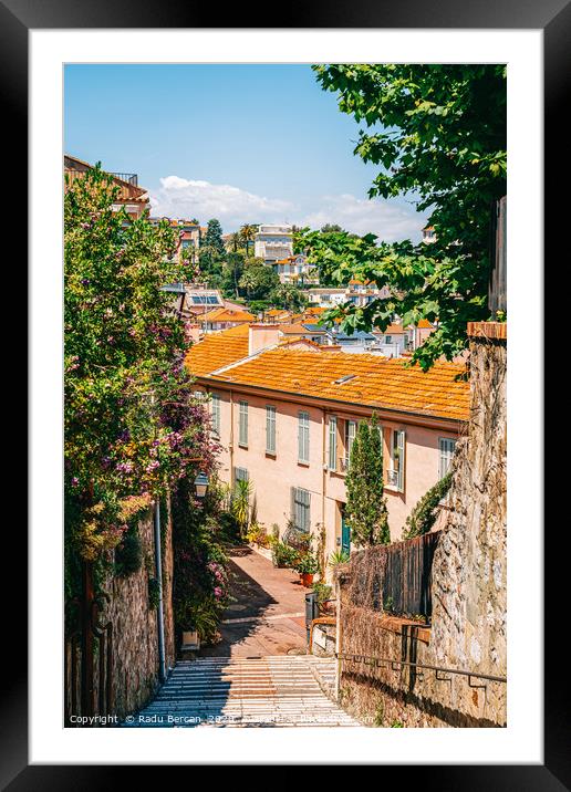 Historic Cannes City, Street On French Riviera Framed Mounted Print by Radu Bercan