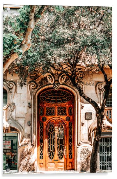 Modernist House Comalat Barcelona, Door Entrance Acrylic by Radu Bercan