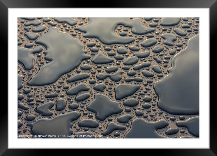 Water drops Framed Mounted Print by Nicolas Boivin