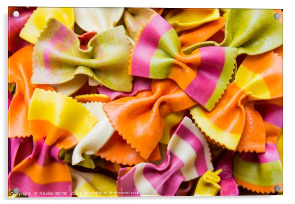 Traditional handmade italian farfalle pastas Acrylic by Nicolas Boivin