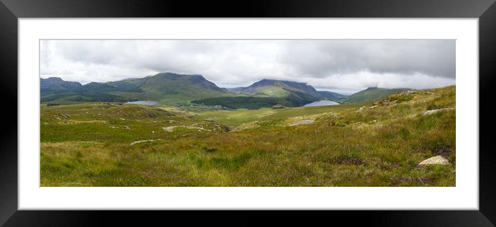 Mountain view panorama, Snowdonia, Wales Framed Mounted Print by Pere Sanz