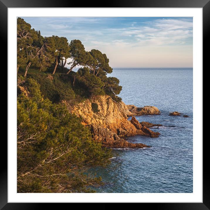 Beautiful Seascepe at Sunset in Lloret de Mar, Cos Framed Mounted Print by Pere Sanz