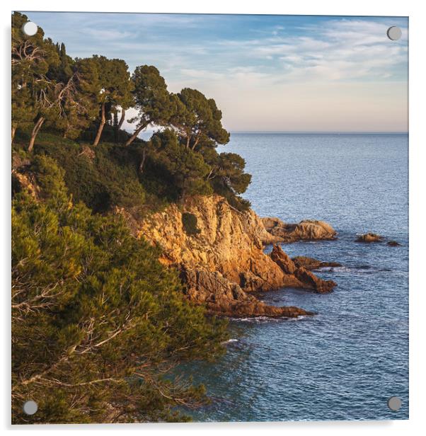 Beautiful Seascepe at Sunset in Lloret de Mar, Cos Acrylic by Pere Sanz
