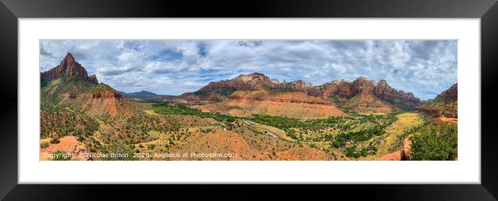 Watchman trail, Zion National Park Framed Mounted Print by Nicolas Boivin
