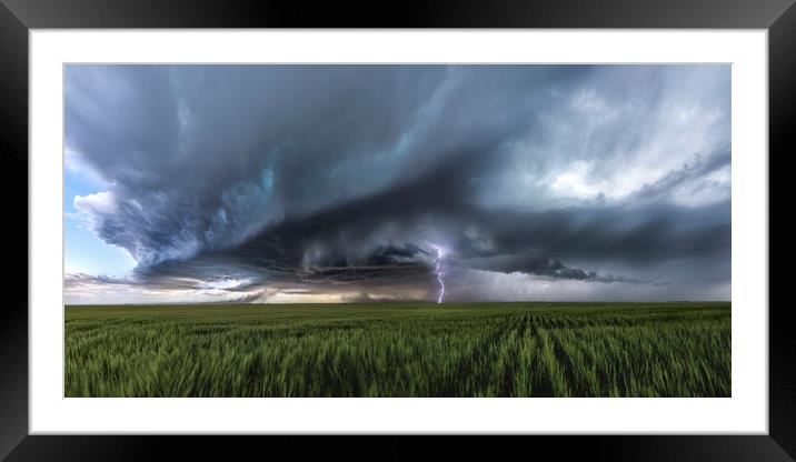 Colorado Supercell Storm, 2019.  Framed Mounted Print by John Finney