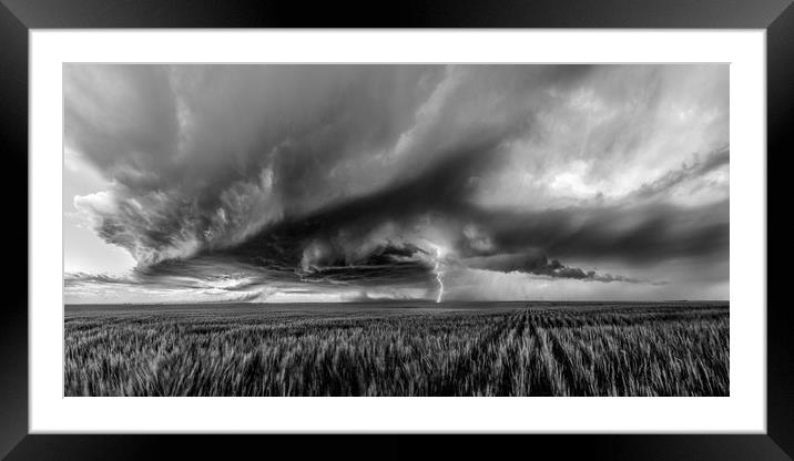 Colorado Supercell Storm, 2019. Framed Mounted Print by John Finney
