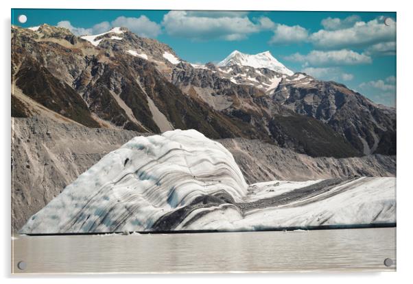 Big iceberg on Mt Cook Tasman Glacier Lake Acrylic by federico stevanin