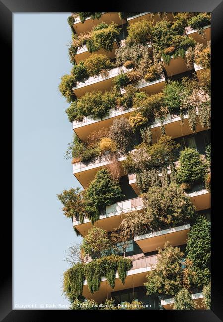 Modern Sustainable Architecture, Bosco Verticale Framed Print by Radu Bercan