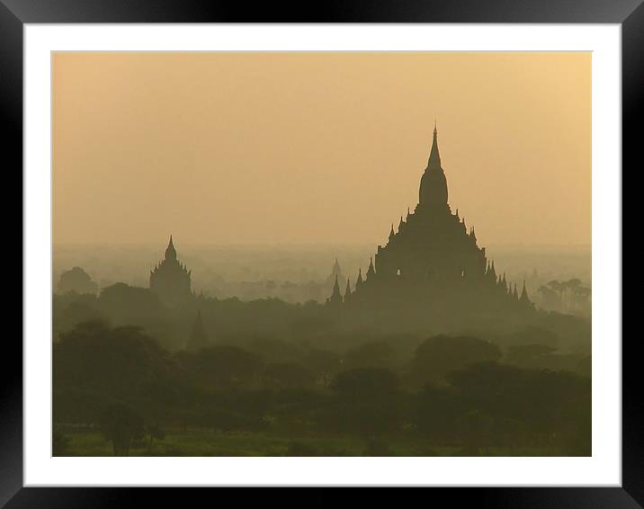 Sunrise Temples, Bagan, Myanmar (Burma) Framed Mounted Print by Serena Bowles