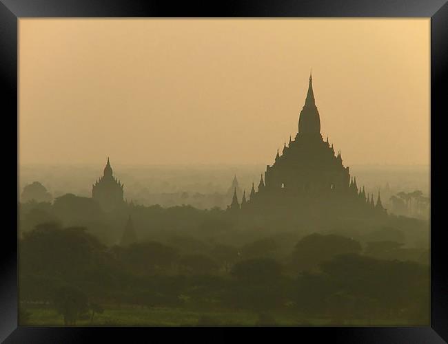 Sunrise Temples, Bagan, Myanmar (Burma) Framed Print by Serena Bowles