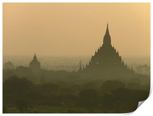 Sunrise Temples, Bagan, Myanmar (Burma) Print by Serena Bowles