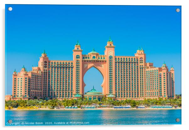 Atlantis hotel at Palm Jumeirah Acrylic by Nicolas Boivin